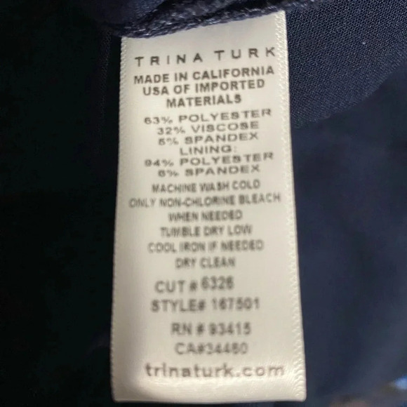 Trina Turk CHIMAYO PANT High Waist Flare Leg Trousers Navy Blue Size 4 - Picture 8 of 12